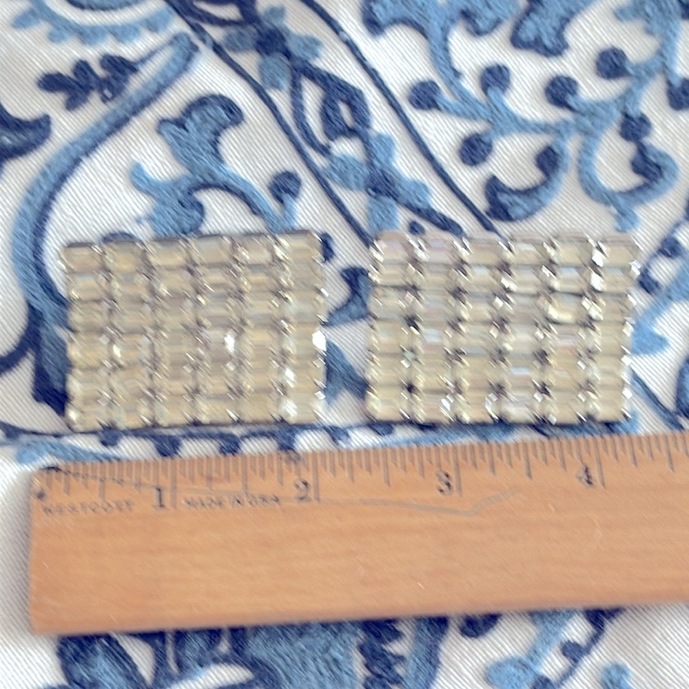 Vintage Shoe Buckles Large Rectangular Rhinestone… - image 3